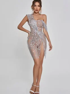 Dresses|Mini Dresses*Mew Mews Fashion Bailee Split Sequin Mini Dress