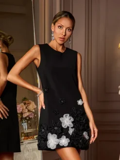 Dresses|Mini Dresses*Mew Mews Fashion Balius Sleeveless Flower Mini Dress