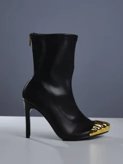 Shoes*Mew Mews Fashion Balto Metallic Toe Boots