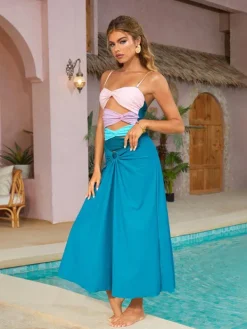 Bikini Sets*Mew Mews Fashion Bavo Color Clash Swimwear Two Piece Set