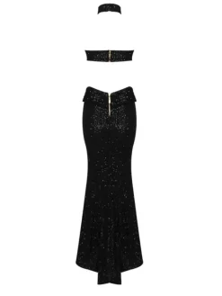 Dresses*Mew Mews Fashion Becca Halterneck Sequin Maxi Dress
