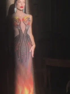 Embellishment|Dresses*Embellishment Bellezza Printed Rhinestone Maxi Dress