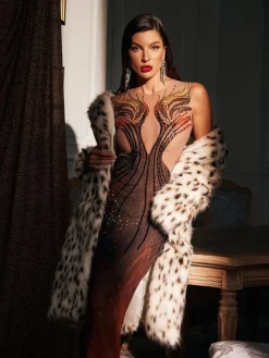 Embellishment|Dresses*Embellishment Bellezza Printed Rhinestone Maxi Dress