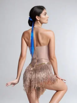 Bodysuits|Tops*Embellishment O/S Benicio Halterneck Fringe Sequin Bodysuit
