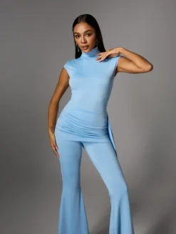 Jumpsuits & Romper*Mew Mews Fashion Bennora High Neck Draped Jumpsuit In Baby Blue