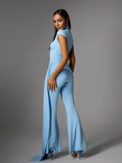 Jumpsuits & Romper*Mew Mews Fashion Bennora High Neck Draped Jumpsuit In Baby Blue