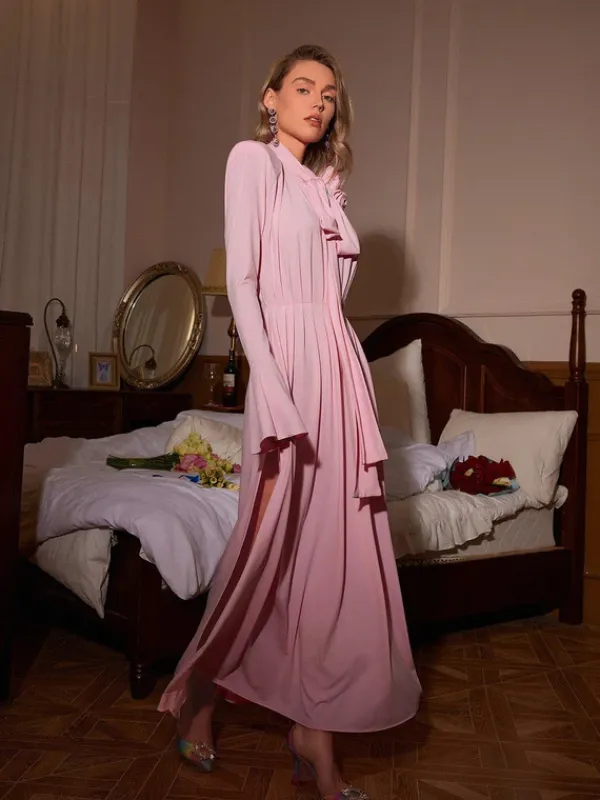 Dresses|Maxi Dresses*Mew Mews Fashion Benton Long Sleeve Flower Maxi Dress In Pink