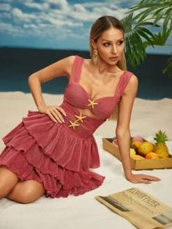 Dresses|Mini Dresses*Mew Mews Fashion Beroe Starfish Cutout Tiered Mini Dress