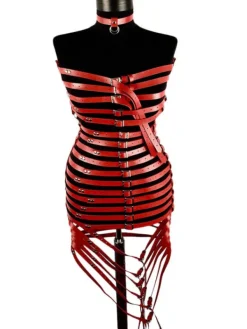 Dresses|Mini Dresses*Mew Mews Fashion O/S Bexlen Strapless Leather Mini Dress In Red