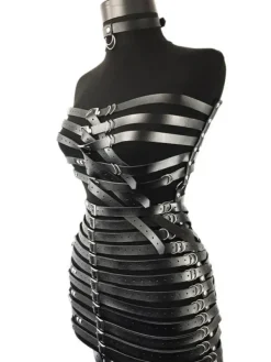 Dresses|Mini Dresses*Mew Mews Fashion O/S Bexlen Strapless Leather Mini Dress With Choker