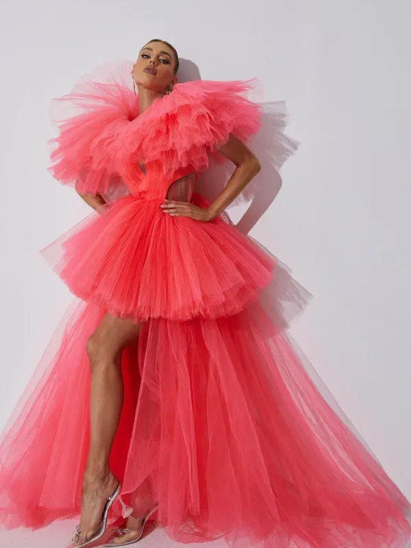 Dresses|Maxi Dresses*Mew Mews Fashion Bibi Plunge Cutout Tulle Dress