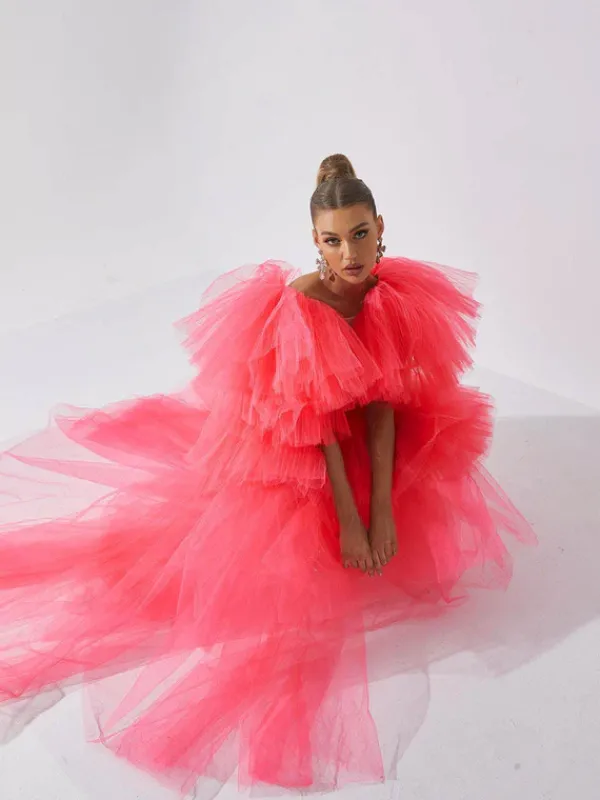 Dresses|Maxi Dresses*Mew Mews Fashion Bibi Plunge Cutout Tulle Dress