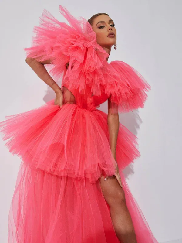 Dresses|Maxi Dresses*Mew Mews Fashion Bibi Plunge Cutout Tulle Dress
