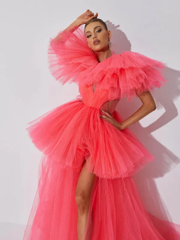 Dresses|Maxi Dresses*Mew Mews Fashion Bibi Plunge Cutout Tulle Dress