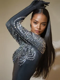 Jumpsuits & Romper*Jiu Bajia O/S Bolboli Long Sleeve Rhinestone Jumpsuit