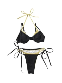 Bikini Sets|Swimwear*Mew Mews Fashion Bragg Lace Up Bikini Two Piece Set