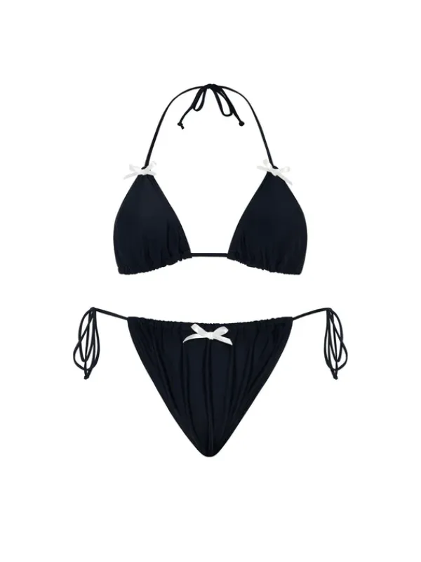 Bikini Sets|Swimwear*Mew Mews Fashion Brako Bow Bikini Two Piece Set In Black