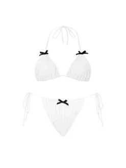 Bikini Sets|Swimwear*Mew Mews Fashion Brako Bow Bikini Two Piece Set In White