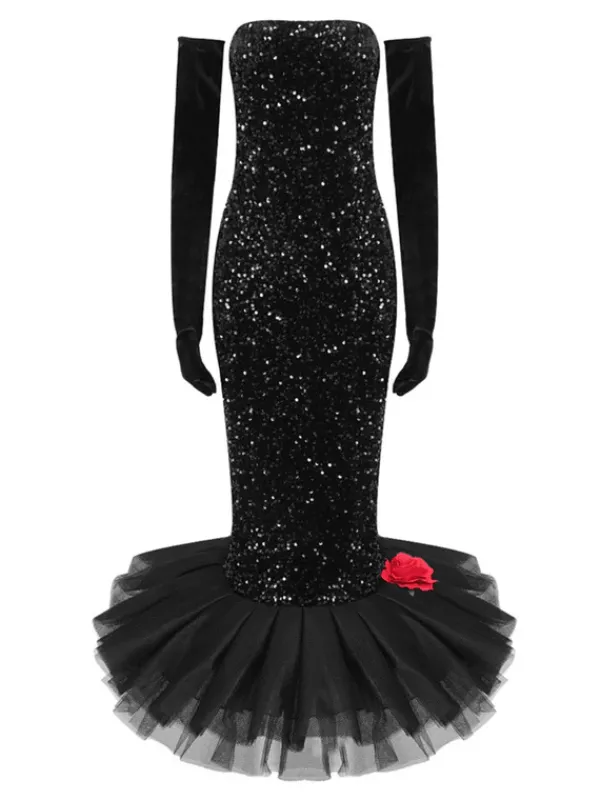 Dresses|Maxi Dresses*Mew Mews Fashion Branson Strapless Mermaid Sequin Dress
