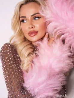Embellishment|Dresses*Embellishment Braylene Rhinestone Feather Trimmed Mini Dress