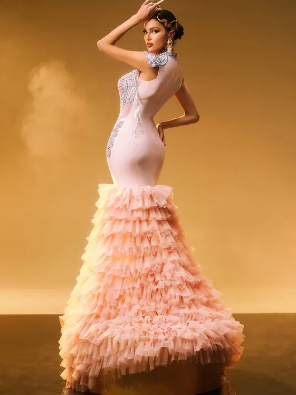 Embellishment|Dresses*Embellishment Brielle Rhinestone Tulle Trimmed Maxi Dress