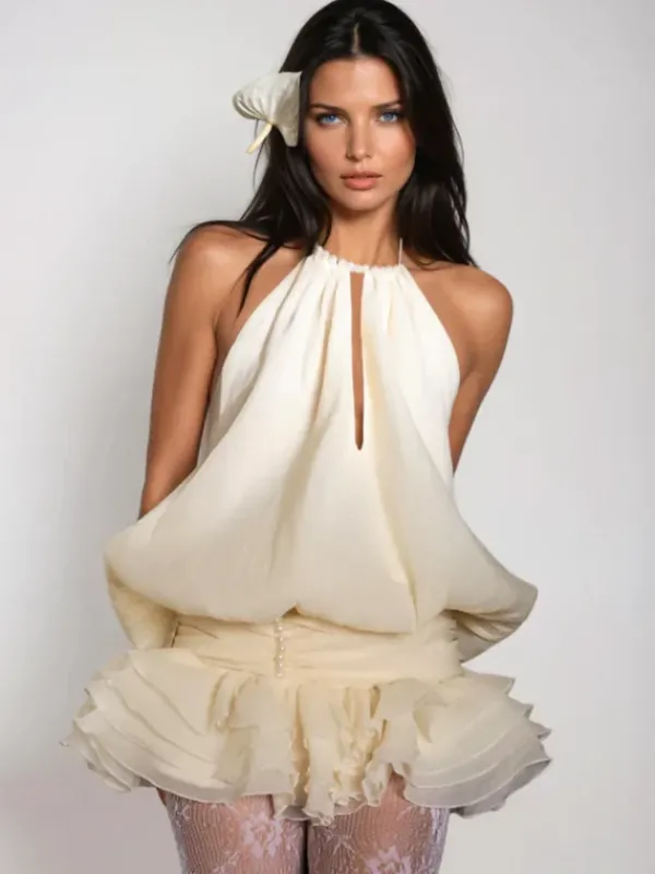 Sets & Co-ords*Mew Mews Fashion Brigitta Halterneck Pearl Tulle Skirt Set