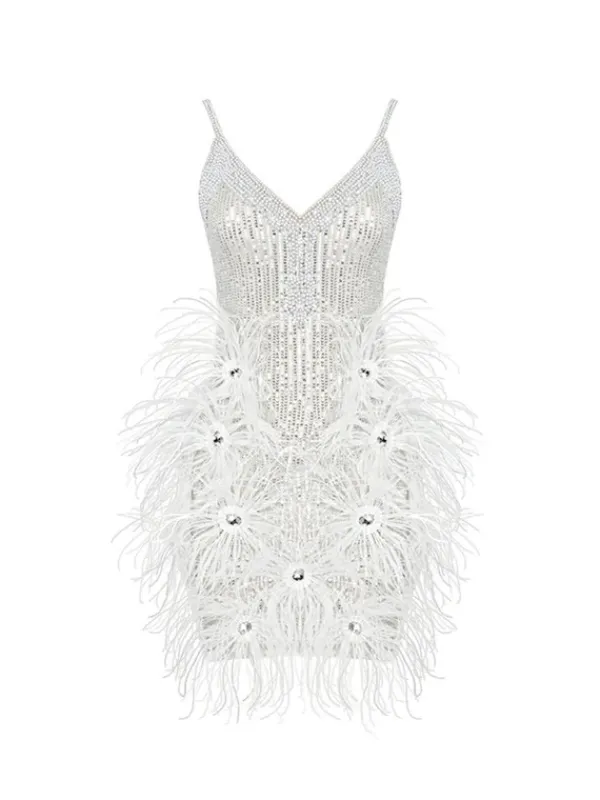 Dresses|Mini Dresses*Mew Mews Fashion Bronte Pearl Sequin Feather Mini Dress