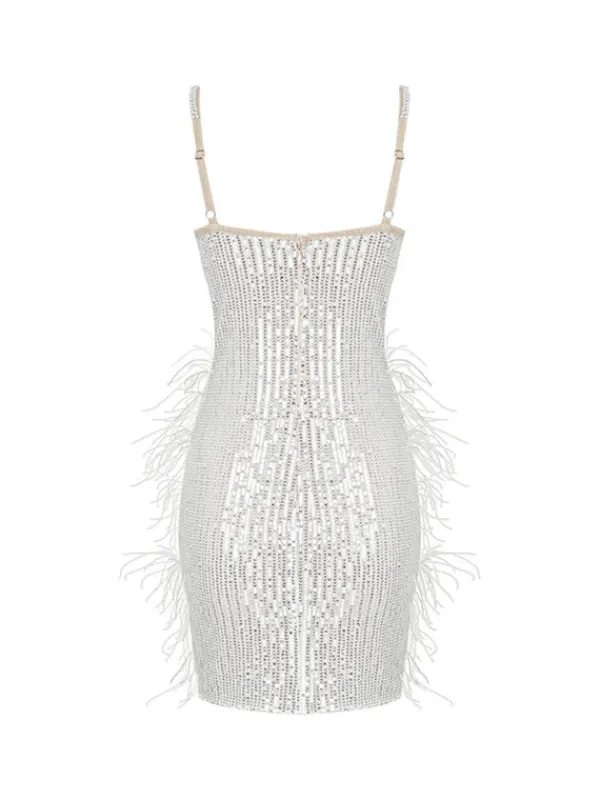 Dresses|Mini Dresses*Mew Mews Fashion Bronte Pearl Sequin Feather Mini Dress