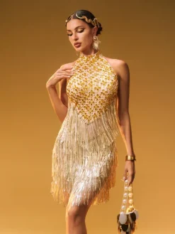 Embellishment|Dresses*Embellishment Caelumara Embellished Fringe Mini Dress