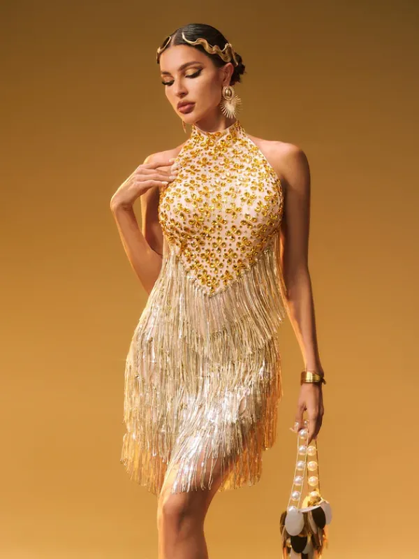 Embellishment|Dresses*Embellishment Caelumara Embellished Fringe Mini Dress