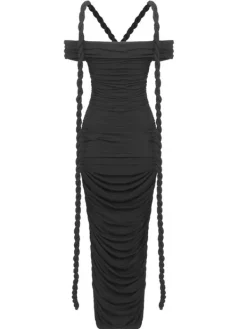 Dresses|Maxi Dresses*Mew Mews Fashion Caishen Off Shoulder Ruched Maxi Dress In Black