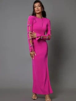 Dresses|Maxi Dresses*Bandage Calantha Crystal Bow Cutout Dress