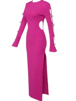 Dresses|Maxi Dresses*Bandage Calantha Crystal Bow Cutout Dress