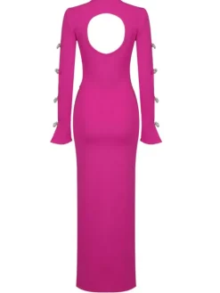 Dresses|Maxi Dresses*Bandage Calantha Crystal Bow Cutout Dress