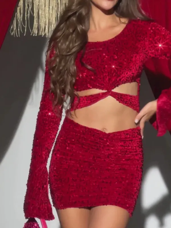 Dresses*Mew Mews Fashion Calea Cutout Twisted Sequin Dress