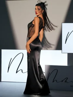 Dresses*Mew Mews Fashion Calina One Shoulder Sequin Maxi Satin Dress