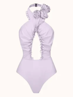 Bikini Sets|Swimwear*Mew Mews Fashion Cally Halterneck Swimwear Two Piece Set In Lilac