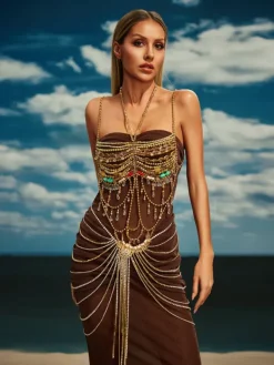 Beaded Wear|Tops*Mew Mews Fashion O/S Cappy Gemstone Beaded Bralette