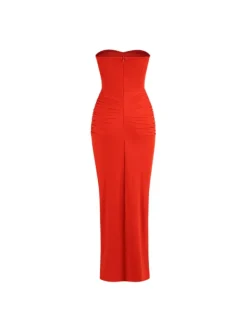 Dresses|Maxi Dresses*Mew Mews Fashion Carew Strapless Ruched Dress In Red