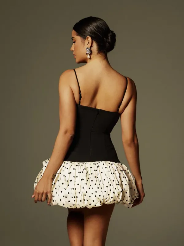 Dresses|Mini Dresses*Mew Mews Fashion Carsie Spaghetti Dot Printed Mini Dress