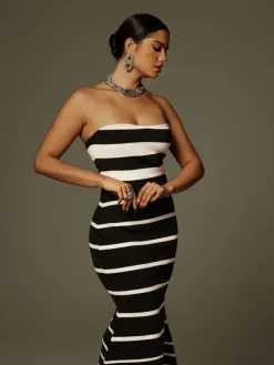 Dresses|Maxi Dresses*Bandage Cathee Strapless Stripe Maxi Dress