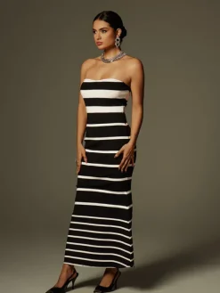Dresses|Maxi Dresses*Bandage Cathee Strapless Stripe Maxi Dress