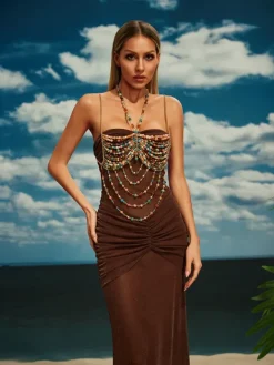 Beaded Wear|Tops*Mew Mews Fashion O/S Catlin Gemstone Beaded Bralette In Multi