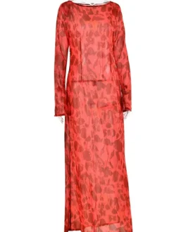 Dresses|Maxi Dresses*Mew Mews Fashion Cecily Long Sleeve Rose Printed Maxi Dress