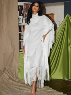 Dresses|Maxi Dresses*Mew Mews Fashion Ceridwen Cricross Fringe Kaftan Dress