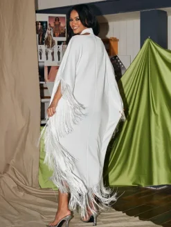 Dresses|Maxi Dresses*Mew Mews Fashion Ceridwen Cricross Fringe Kaftan Dress