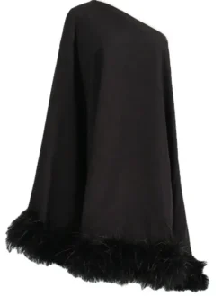 Dresses*Mew Mews Fashion Ceridwen One Shoulder Feather Mini Dress In Black