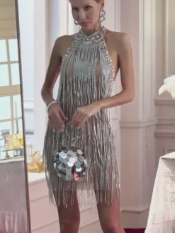 Embellishment|Dresses*Embellishment Charlize Crystal Fringe Mini Dress