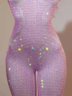 Jumpsuits & Romper*Jiu Bajia O/S Chaylee Long Sleeve Rhinestone Jumpsuit