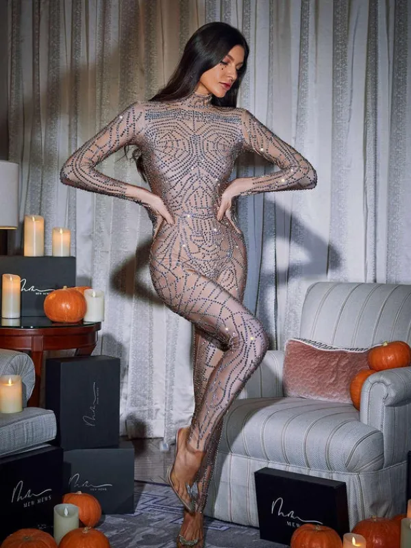 Embellishment*Embellishment Chimera Cobweb Rhinestone Jumpsuit